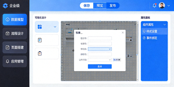 企业级低代码平台界面示例